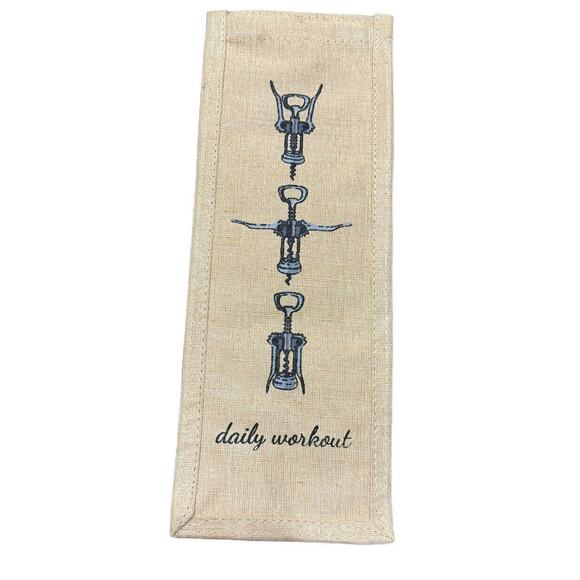 Jute Wine Bottle Daily Workout Corkscrew Gift Bag Christmas Housewarming READ - Picture 4 of 7